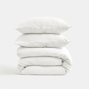 NWT Quince Organic Airy Gauze Queen Duvet Cover Set